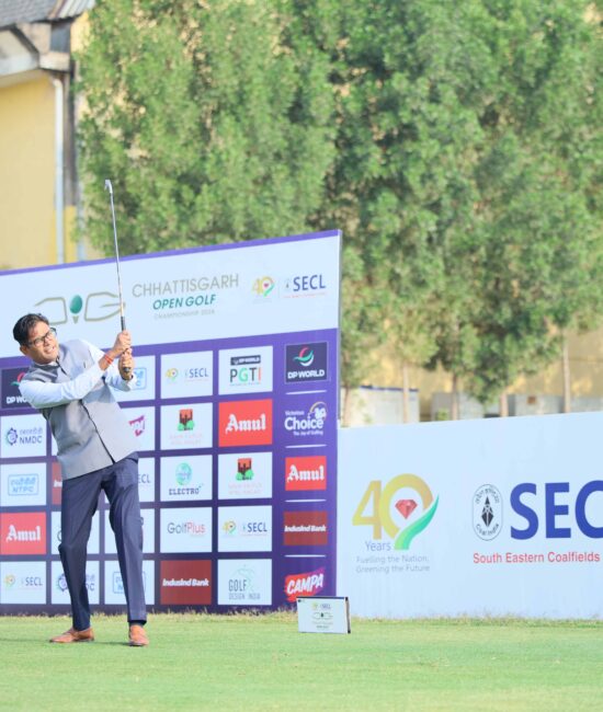 Honourable Finance Minister of Chhattisgarh Shri O P Choudhary performs ceremonial tee-off of SECL Chhattisgarh Open 2026